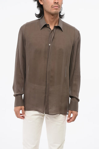 Solid-Color Silk Shirt