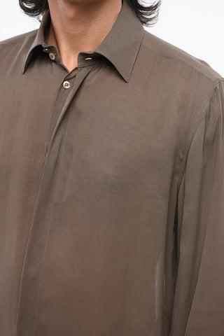 Solid-Color Silk Shirt