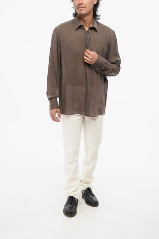 Solid-Color Silk Shirt