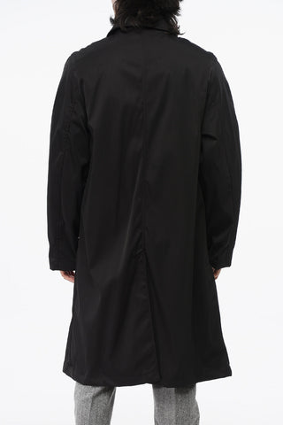 Solid-Color Raincoat with Silver Metal Logo