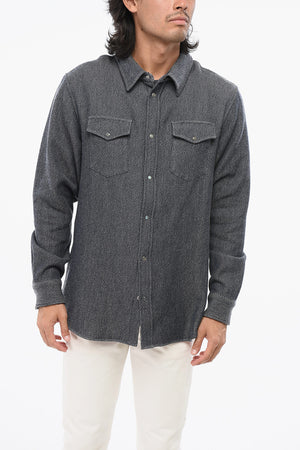 Hemd aus Kaschmir-Mix mit Denim-Effekt