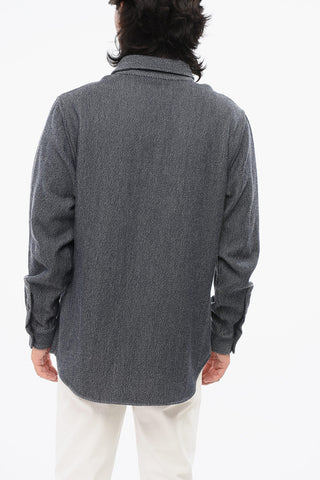Hemd aus Kaschmir-Mix mit Denim-Effekt