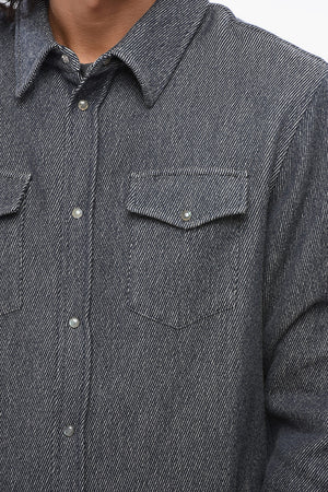 Hemd aus Kaschmir-Mix mit Denim-Effekt