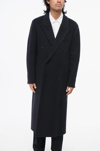 Double-Breasted Coat with One Vent and Peak Lapel