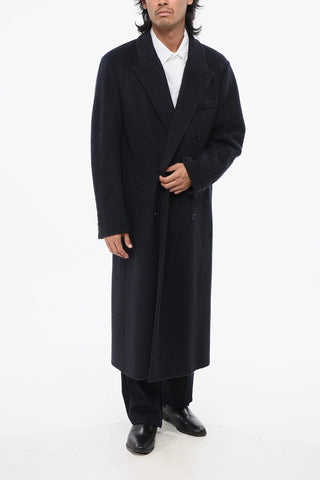 Double-Breasted Coat with One Vent and Peak Lapel