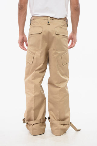 Pantaloni Cargo in Tinta Unita con Cintura