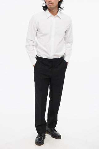 Gabardine Trousers With Belt Loops