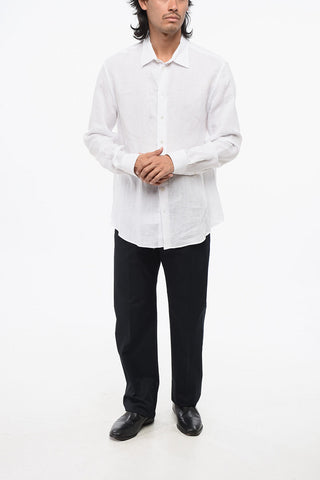EMPORIO Linen Spread Collar Shirt