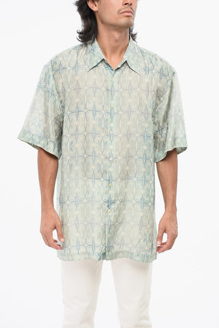 Geometric Patterned Silk Shirt
