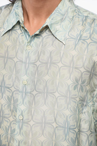 Geometric Patterned Silk Shirt