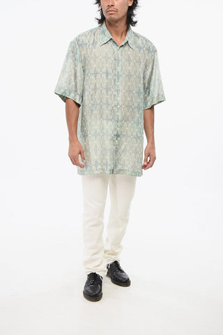 Geometric Patterned Silk Shirt