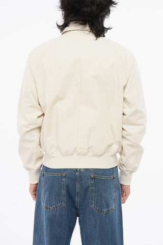 Lightweight Cotton Bomber Jacket with Embroidered Logo