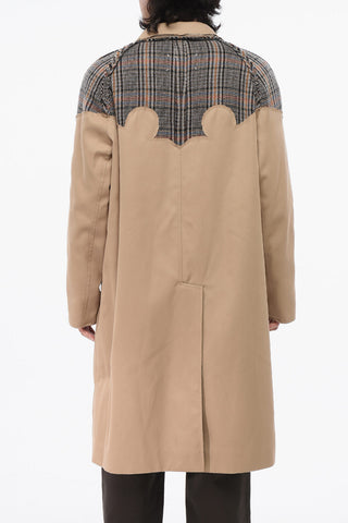 코튼 코트, 빈티지 느낌의 체크 디테일