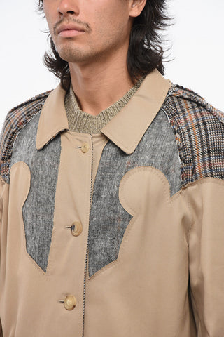 코튼 코트, 빈티지 느낌의 체크 디테일