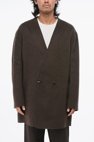 Virgin Wool and Cashmere Double Breasted Coat
