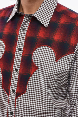 MM0 Checked Cotton Poplin Shirt with Italian Collar