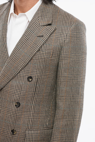 Zweireihige Jacke MILANO aus Leinen und Kaschmir mit zwei Schlitzen und Spitzenrevers