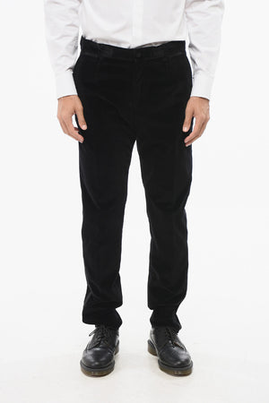 Solid Velour Pants with Silk Trims
