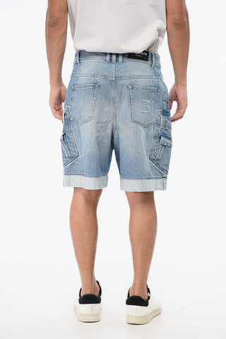Cargo Shorts with Logo Button
