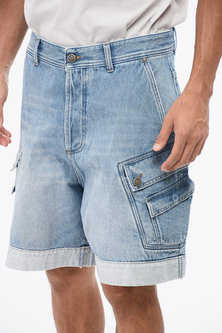 Cargo Shorts with Logo Button