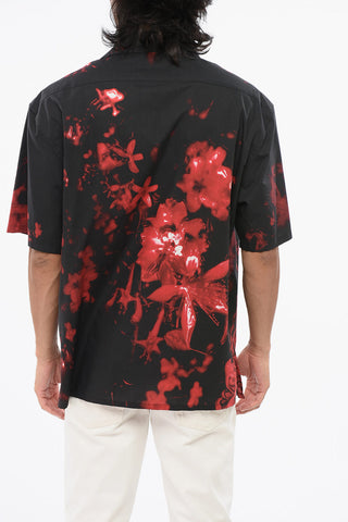 Two-Tone Short-Sleeve Shirt with Chest Pocket