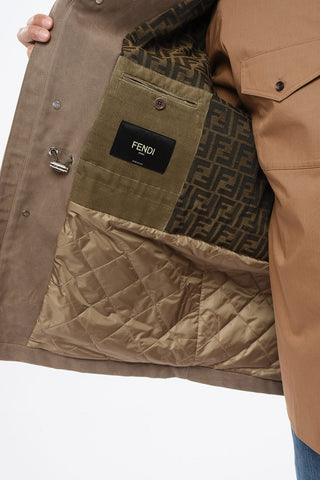 Waxed Cotton-Blend Utility Jacket with Leather Collar