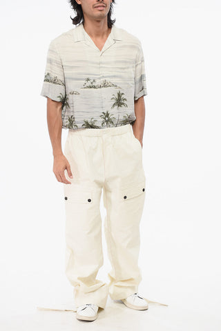 Cargo-Hose aus beschichtetem Leinen mit elastischem Bund