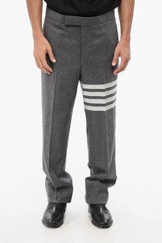 Wool and Cashmere Pants with Striped Detail