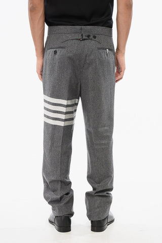 Wool and Cashmere Pants with Striped Detail