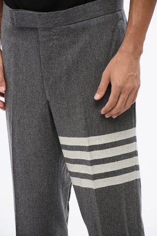 Wool and Cashmere Pants with Striped Detail