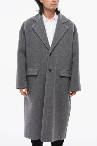 Virgin Wool and Cashmere Coat with Flap Pockets