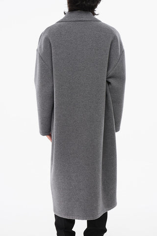 Virgin Wool and Cashmere Coat with Flap Pockets