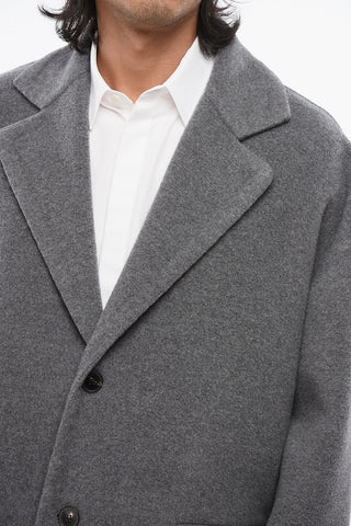 Virgin Wool and Cashmere Coat with Flap Pockets