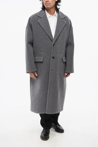 Virgin Wool and Cashmere Coat with Flap Pockets