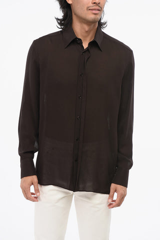 Solid Color Silk Shirt