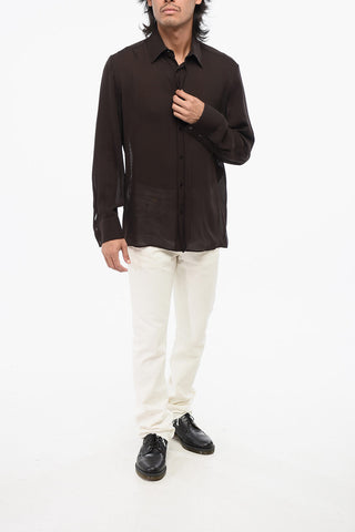 Solid Color Silk Shirt