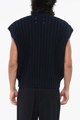 MM0 Cardigan in Lana a Maniche Corte