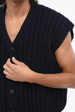 MM0 Cardigan in Lana a Maniche Corte