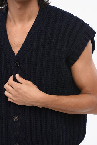 MM0 Cardigan in Lana a Maniche Corte