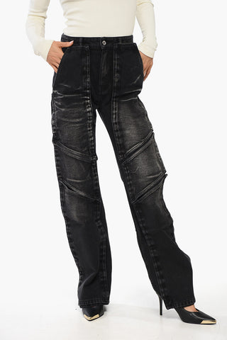 Carpenter Jeans with Faded Effect and Detachable Patches 22cm