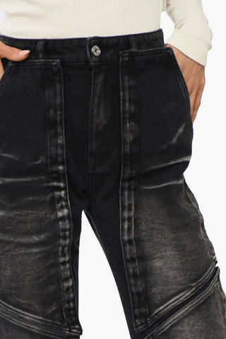 Carpenter Jeans with Faded Effect and Detachable Patches 22cm