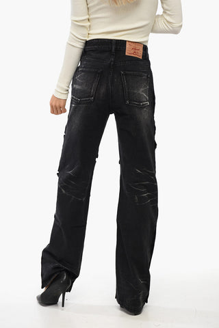 Carpenter Jeans with Faded Effect and Detachable Patches 22cm