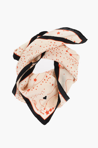 Silk Foulard with Star Print