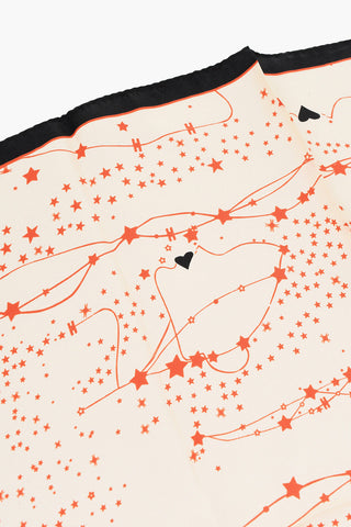 Silk Foulard with Star Print
