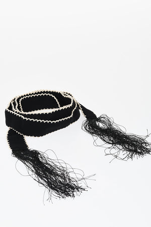 Bestickter Foulard mit Fransen