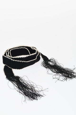 Bestickter Foulard mit Fransen