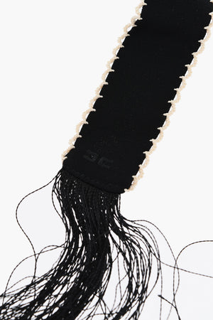 Bestickter Foulard mit Fransen