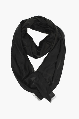 Logoed Fringed Scarf
