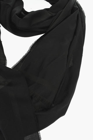 Logoed Fringed Scarf