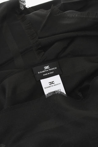Logoed Fringed Scarf